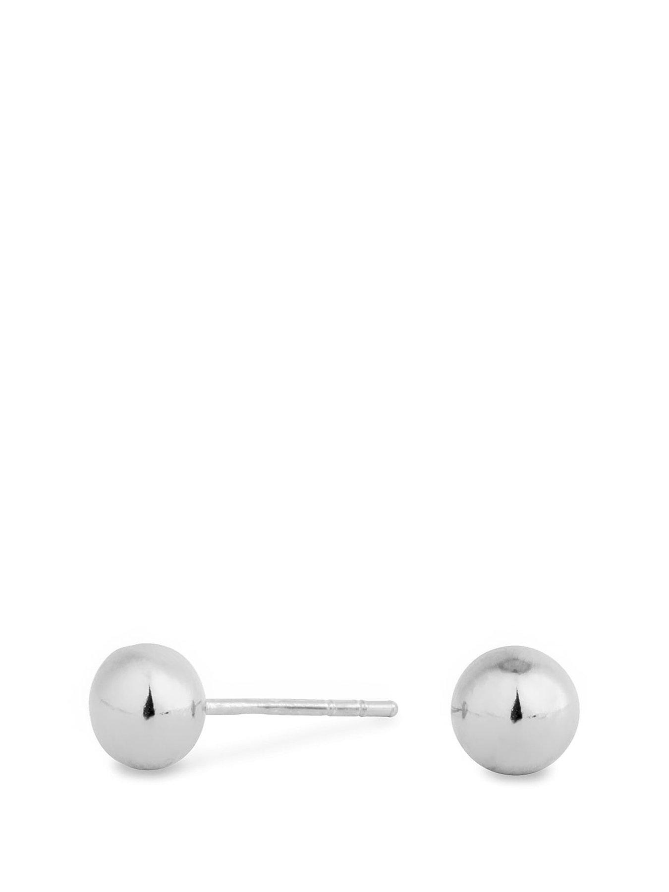 Ball Stud Earrings in Sterling Silver (10mm