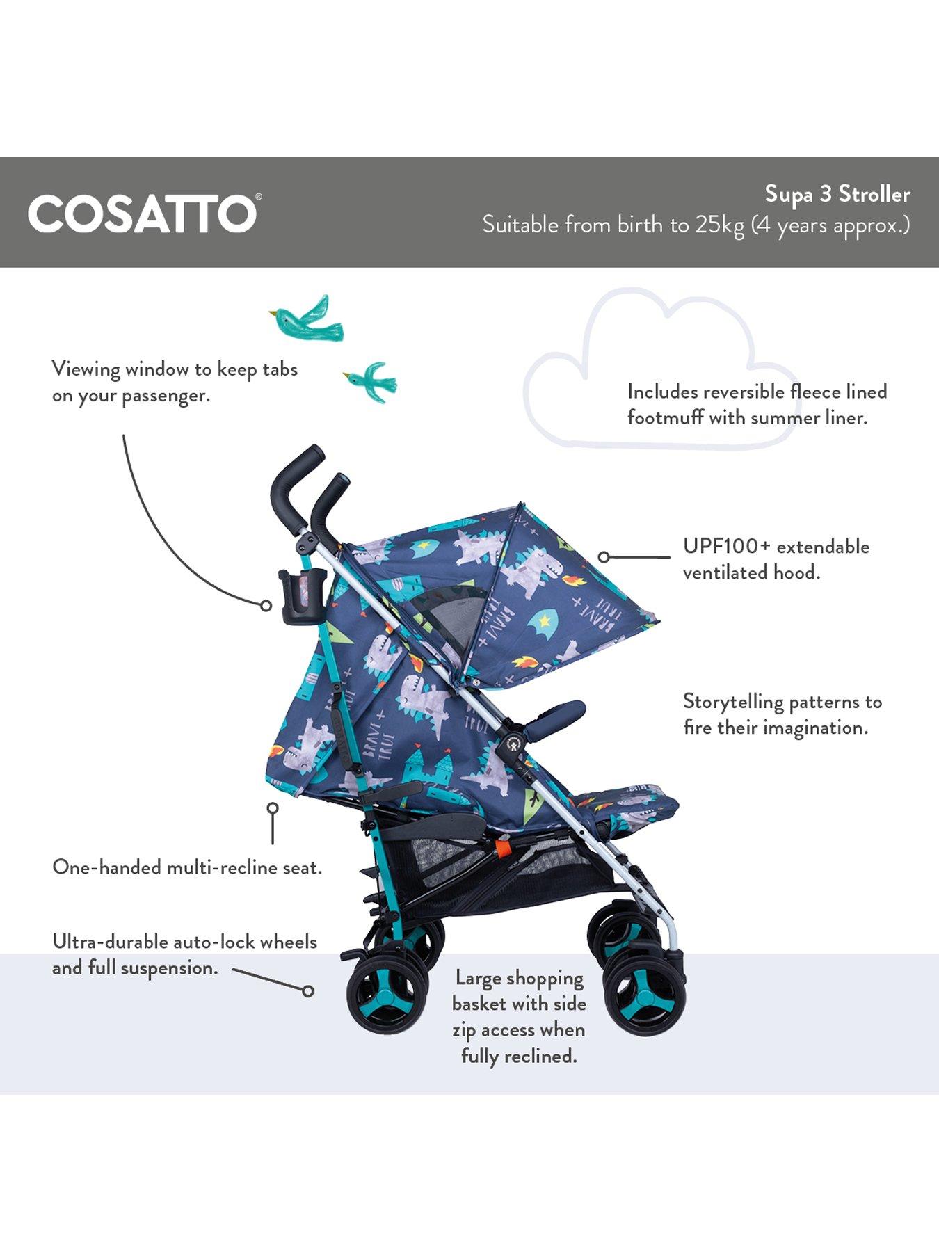 Image 7 of 8 of Cosatto Supa 3 Stroller with footmuff (0-25kg) - Unicorn Land