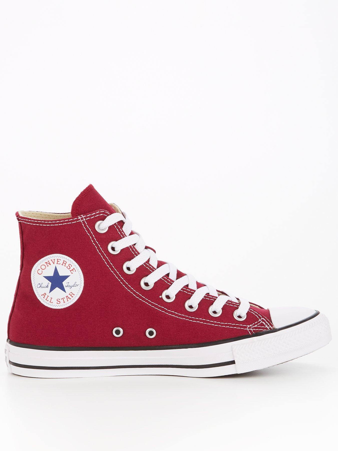 Maroon chuck taylor high hot sale tops