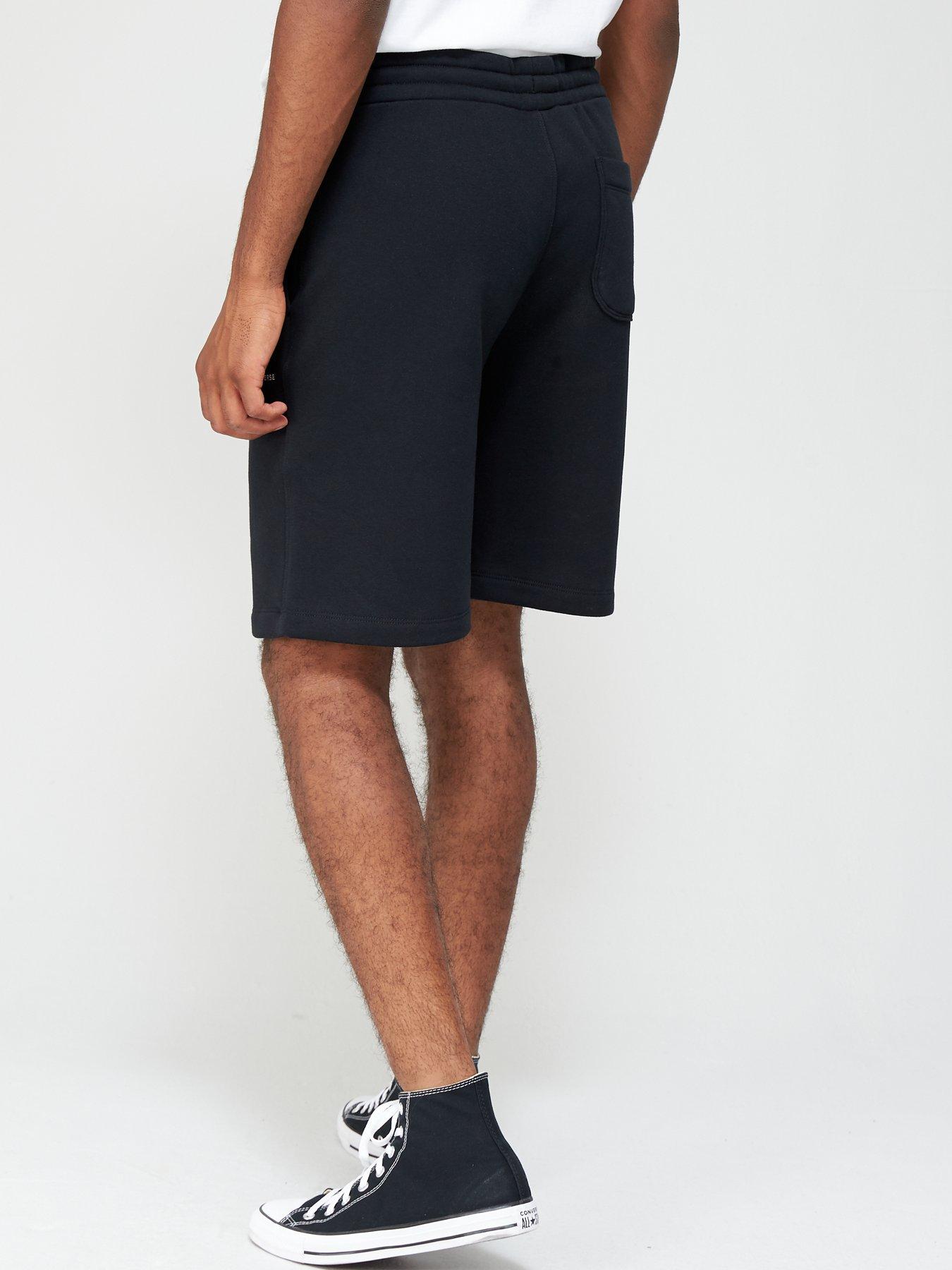 Men Embroidered Star Chevron Shorts - Black