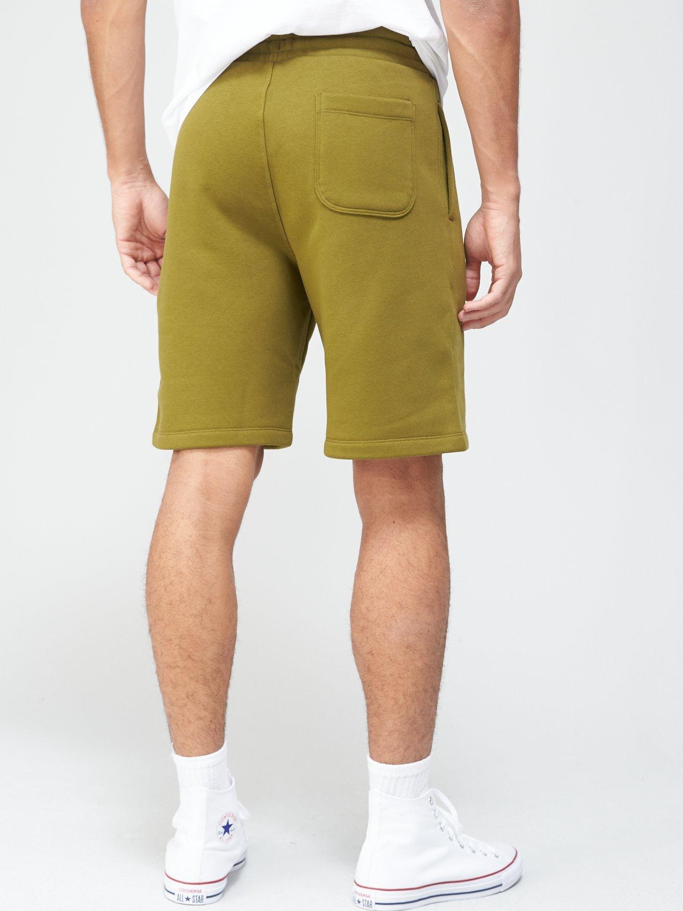 Image 2 of 4 of Converse Embroidered Star Chevron Shorts - Moss Green