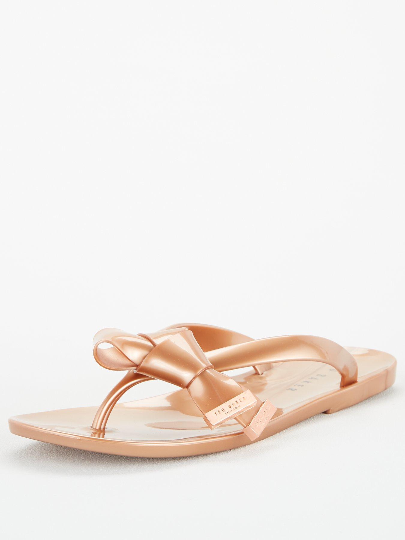 ted baker rose gold flip flops uk