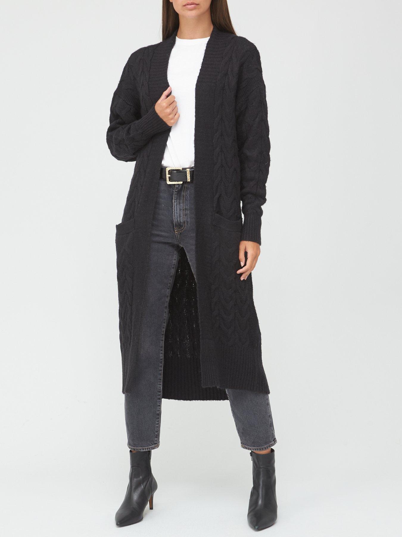 longline black cardigan uk