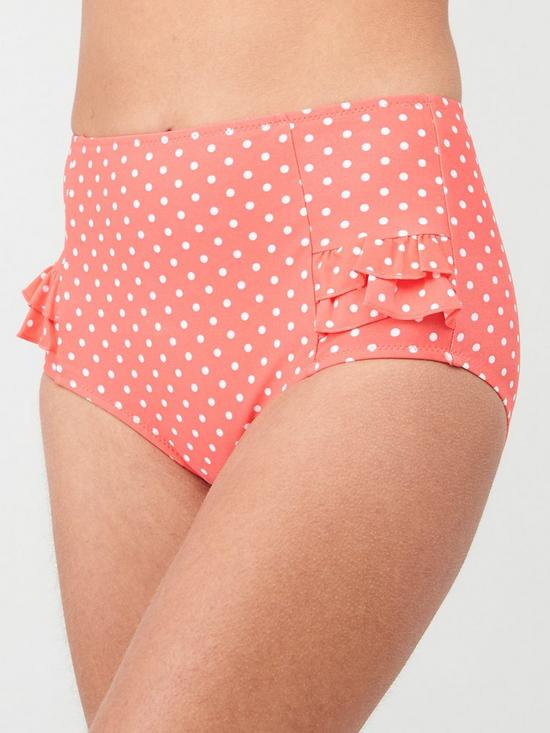 stillFront image of pour-moi-hot-spots-belted-high-waisted-control-brief-coral