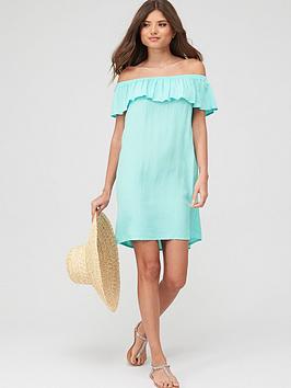 pour-moi-textured-print-bardot-beach-dress-mint
