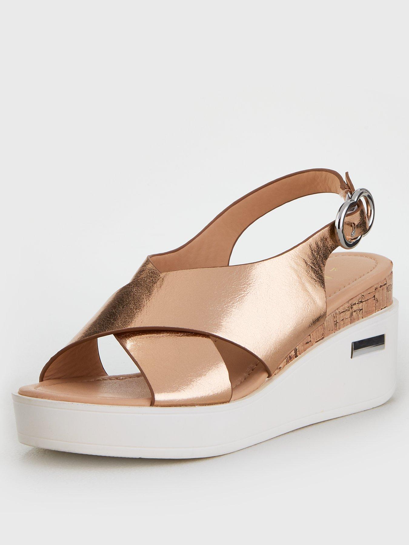rose gold wedge sandals uk