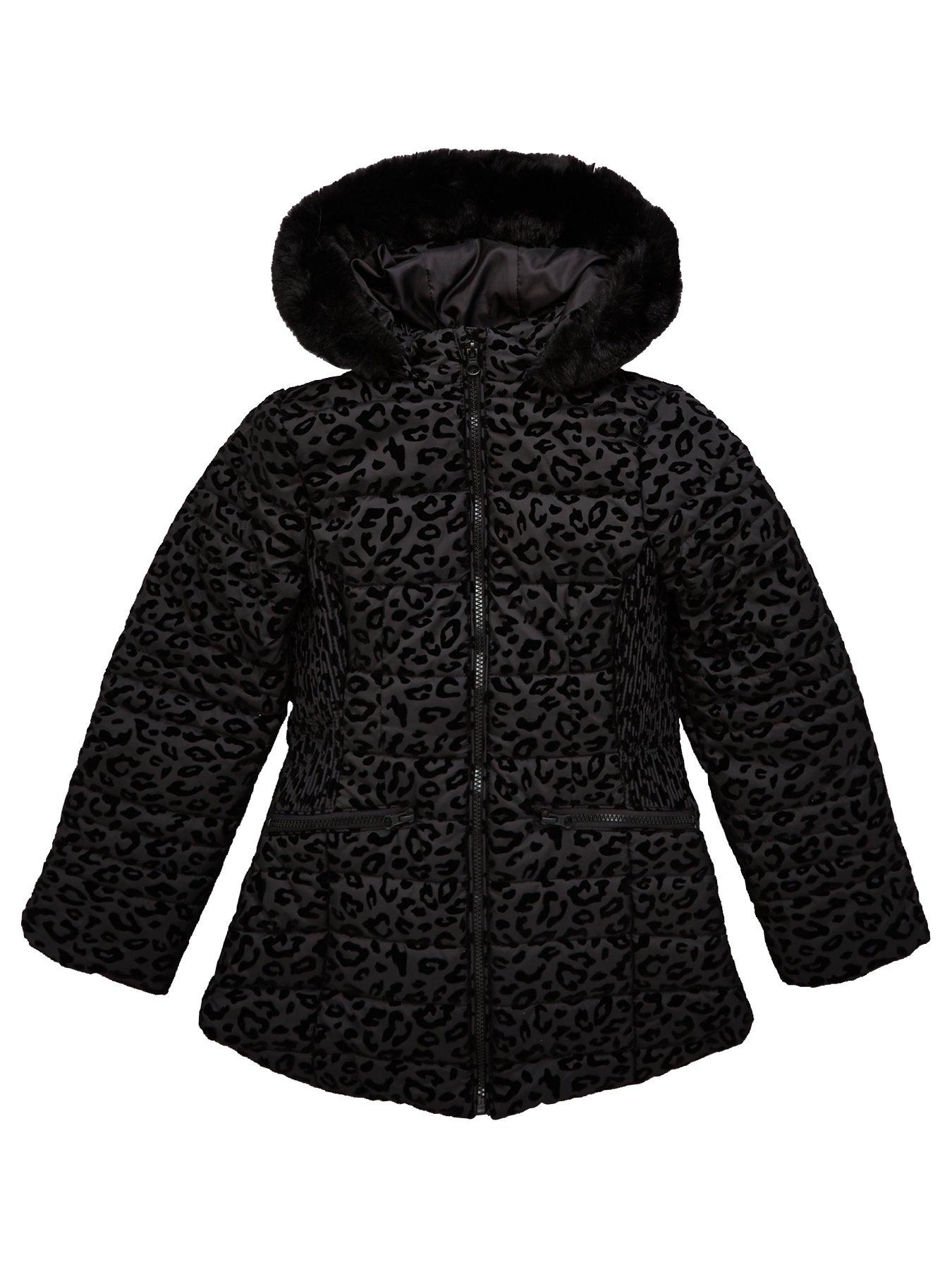 leopard print girls coat