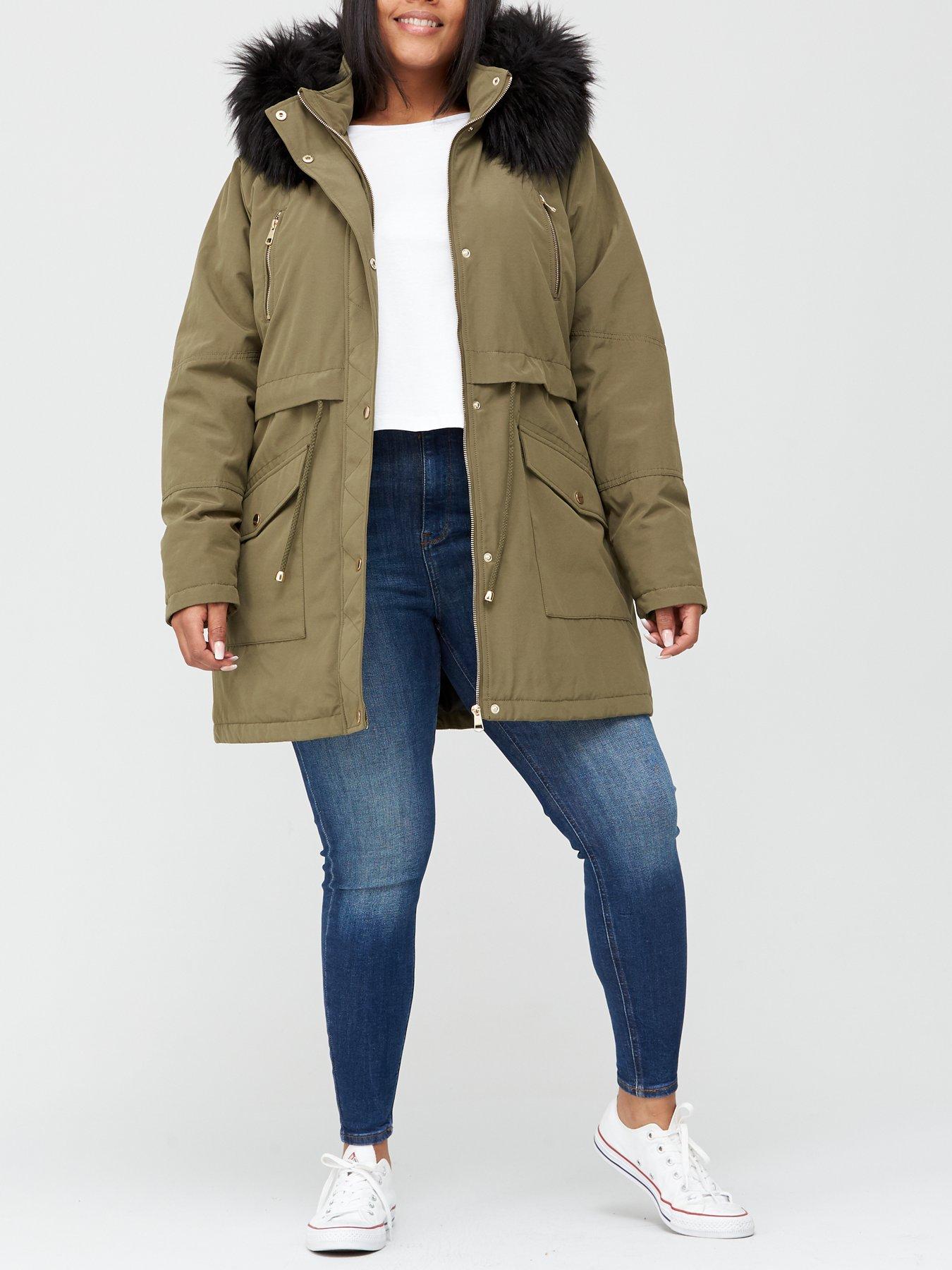 khaki hooded parka