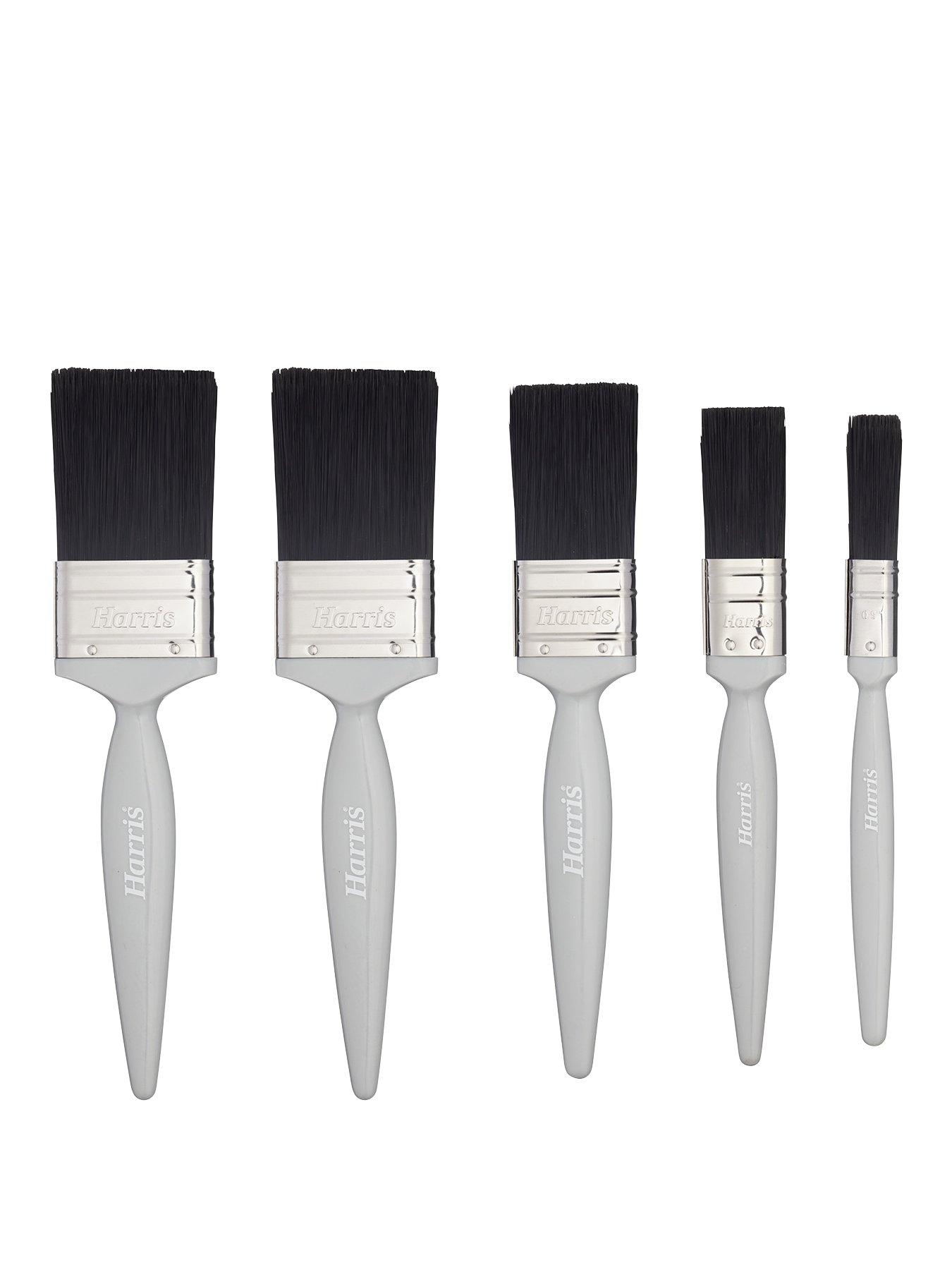 Product photograph of Harris Essentials Woodwork Gloss Paint Brushes 5 Pack from very.co.uk