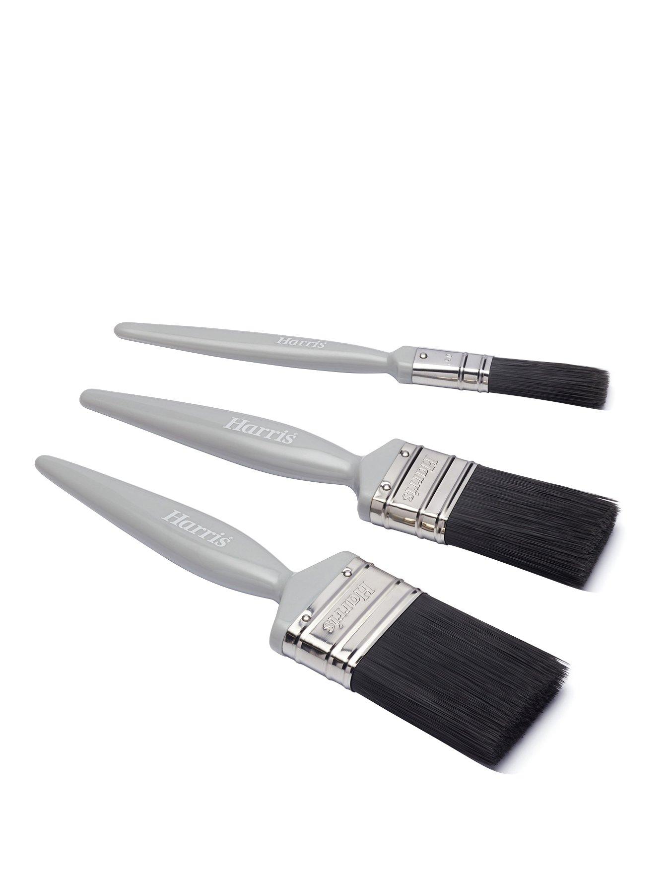 Product photograph of Harris Essentials Woodwork Gloss Paint Brushes 3 Pack from very.co.uk