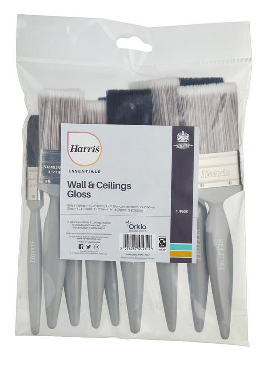stillFront image of harris-essentials-walls-amp-ceilings-amp-woodwork-paint-brushes-10-pack