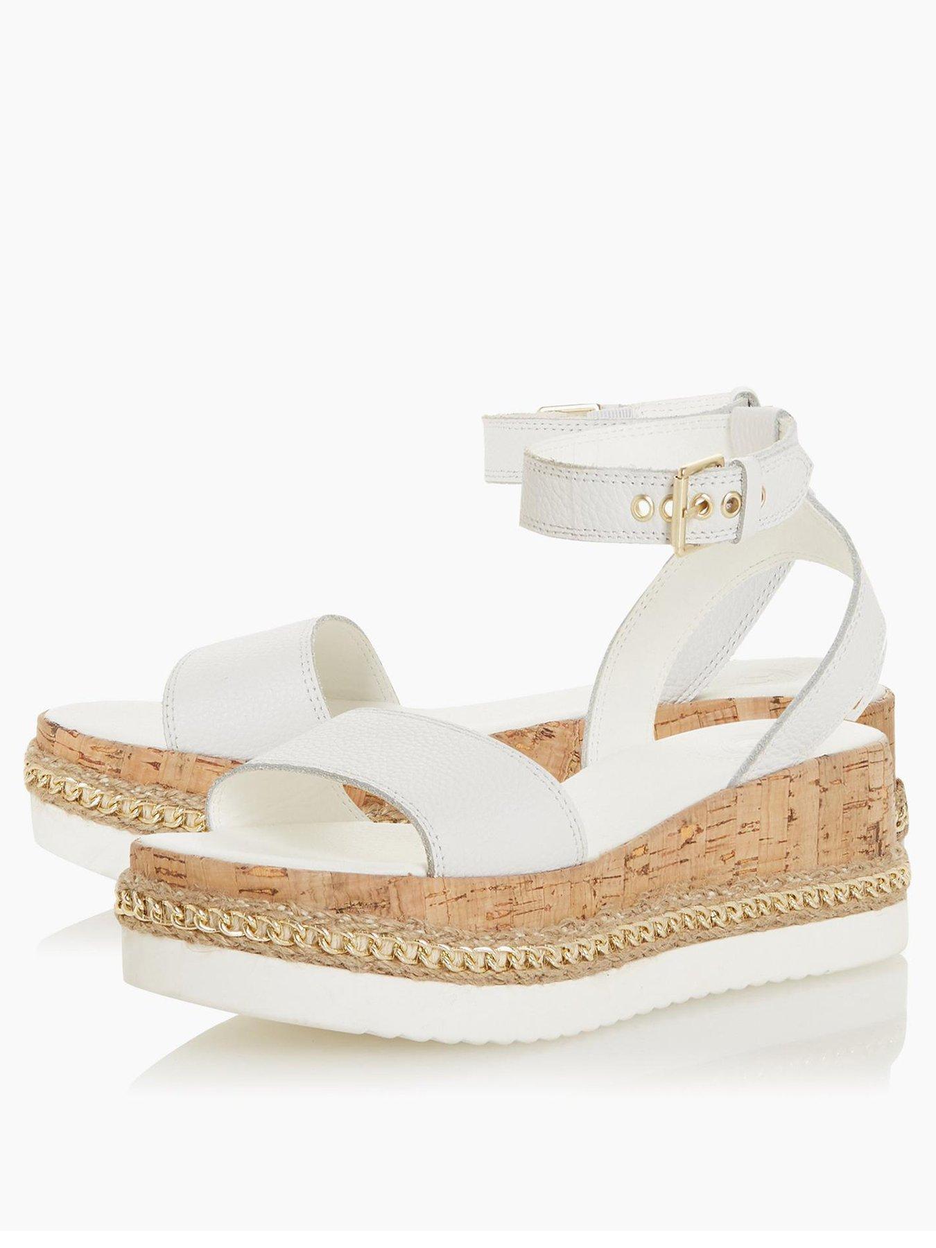 dune white wedge sandals
