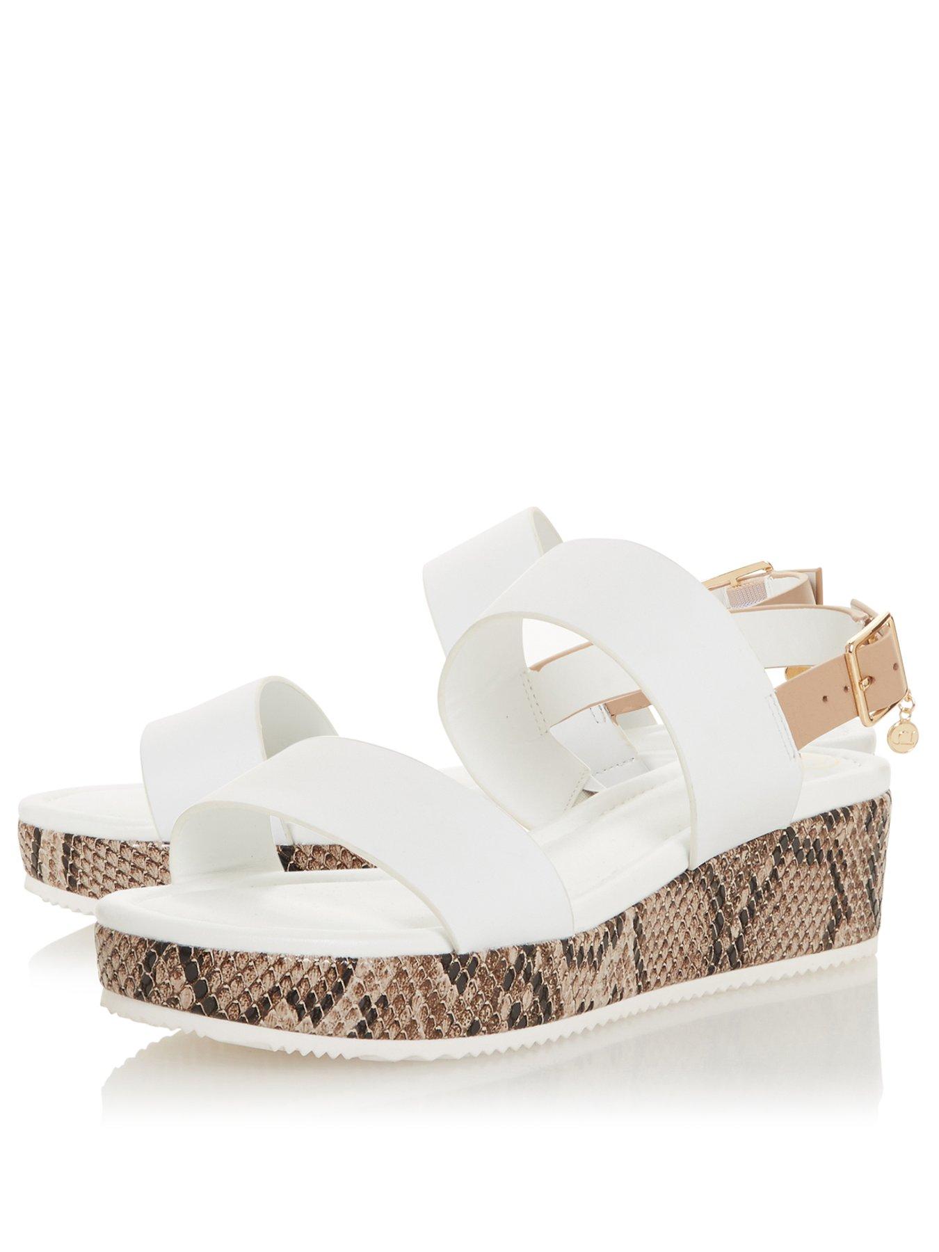 dune white wedge sandals