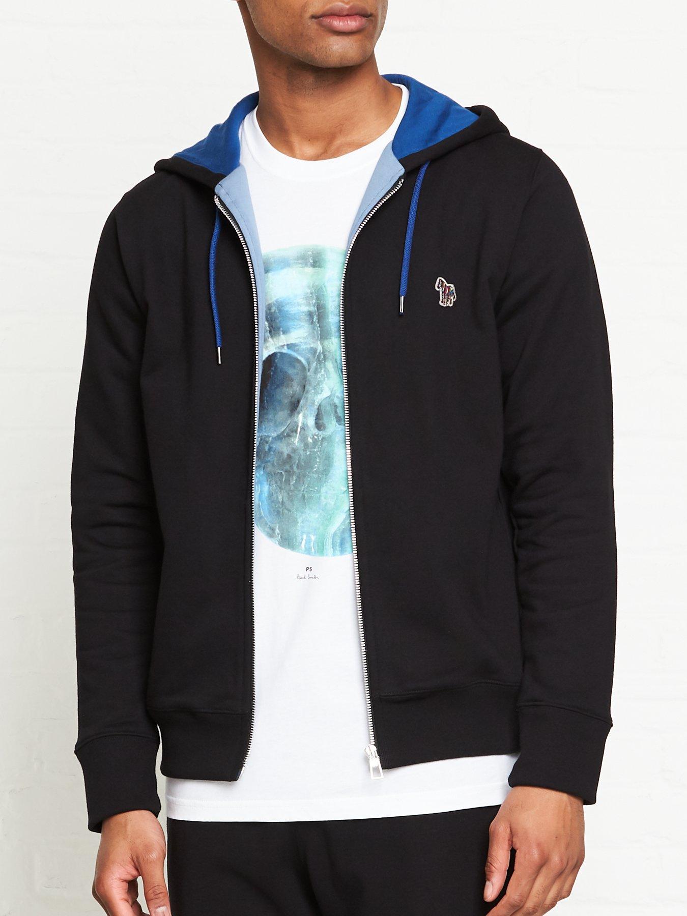 ps by paul smith logo hooded zip sweatshirt