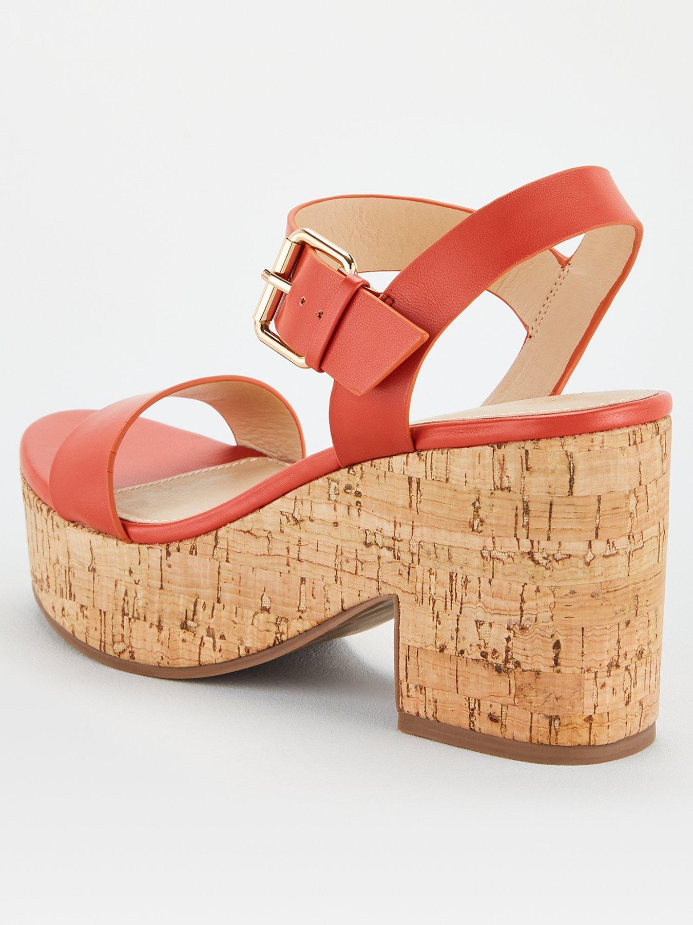 coral barely there sandals