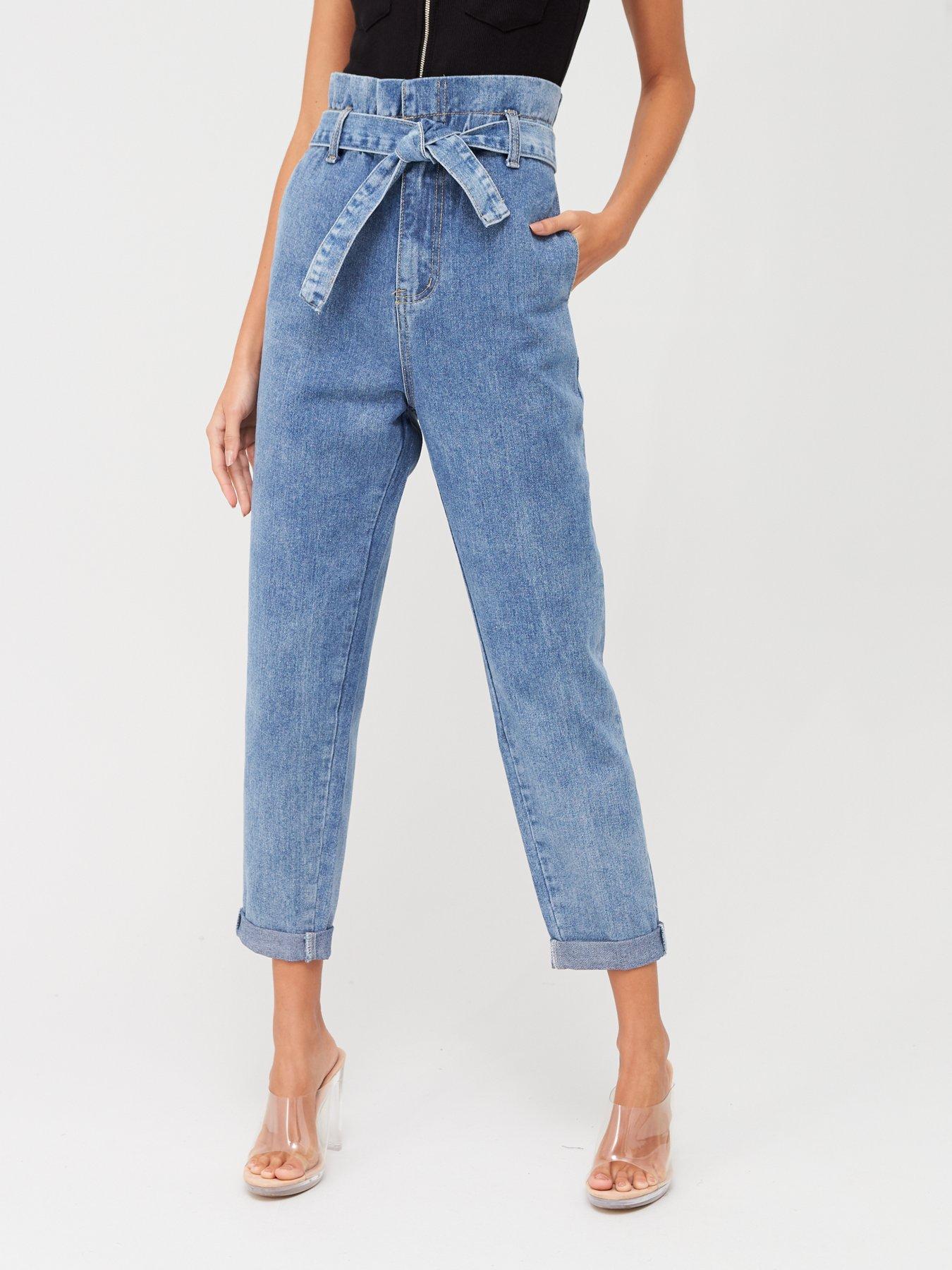 In The Style In The Style X Shaughna Phillips Tie Waist Paperbag Mom Jeans review