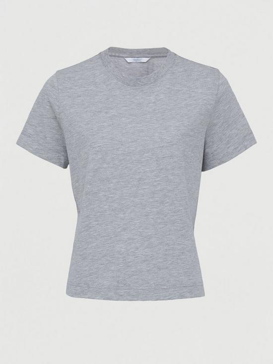 stillFront image of michelle-keegan-minimals-short-sleeve-t-shirt-grey-marl
