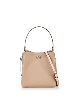 COACH Charlie 21 Signature Lining Bucket Cross-body Bag - Taupe | 0