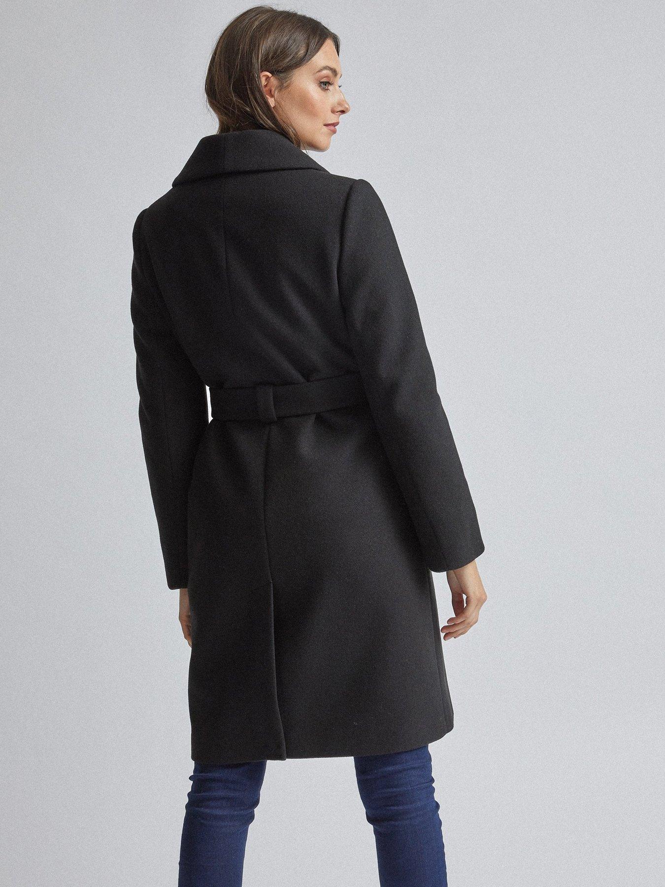 dorothy perkins black wrap coat