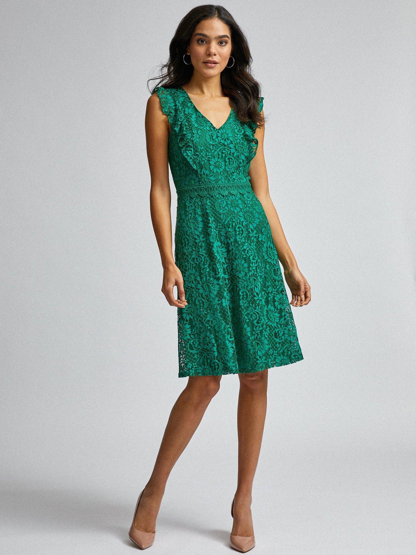 green lace dress uk