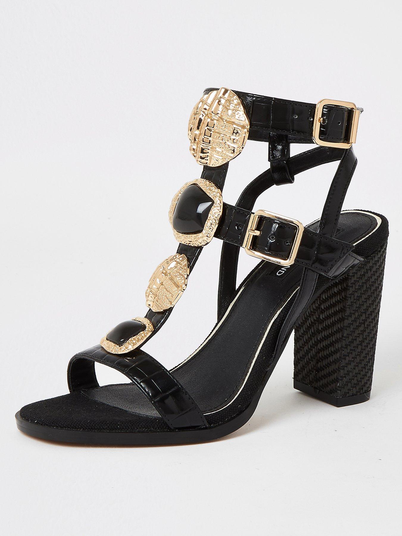 river island black gladiator sandals