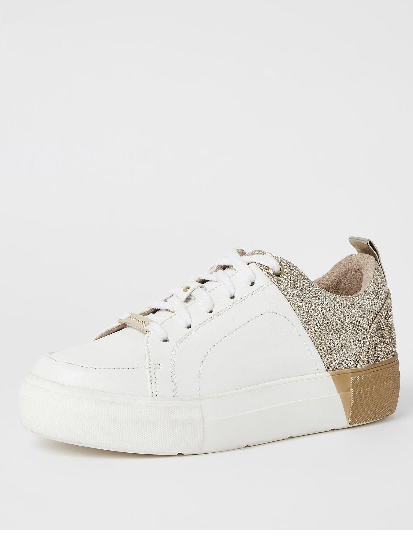 river island rose gold trainers