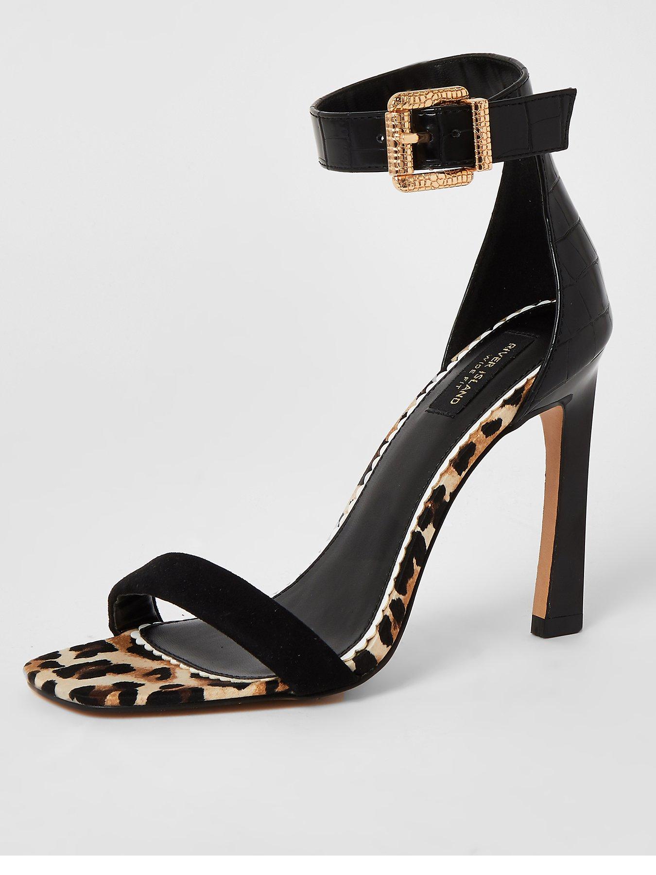 black wide fit barely there sandals