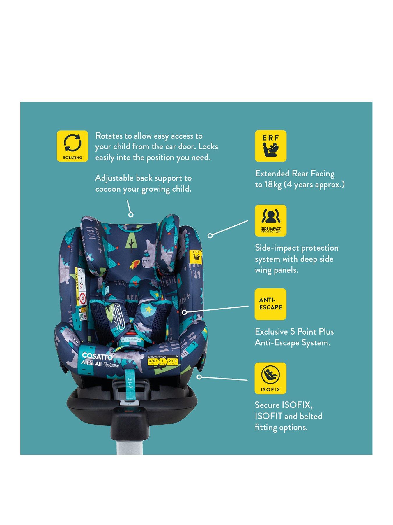 Image 2 of 8 of Cosatto All in All 360 Rotate 0+/1/2/3 ISOFIX Birth To 12 Years Car Seat - Fika Forest