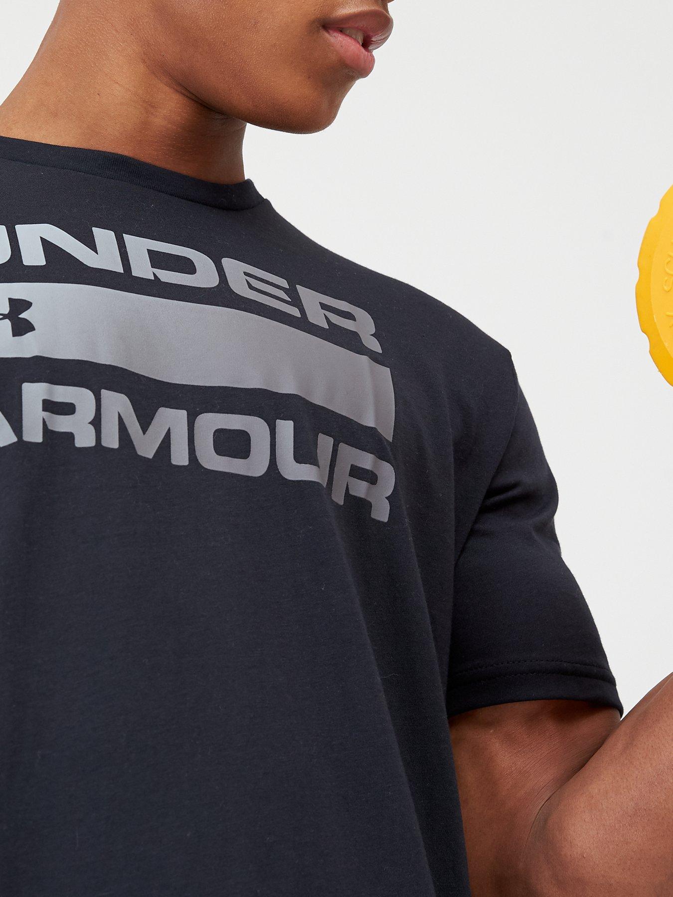 Image 4 of 4 of UNDER ARMOUR Men's Training Team Issue Wordmark Short Sleeve T-Shirt - Black/Grey