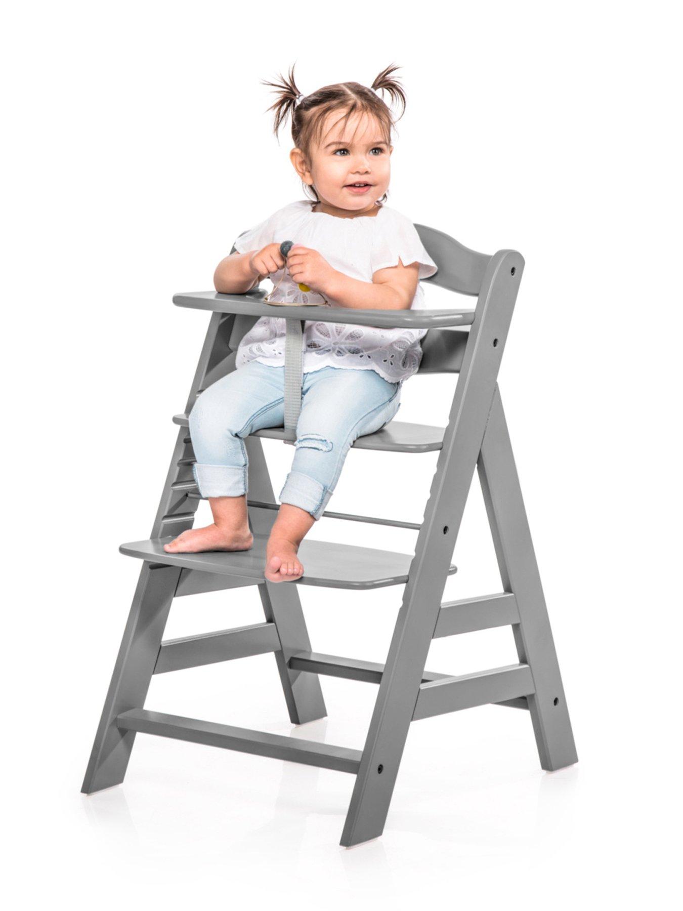 Product photograph of Hauck Alpha Wooden Highchair - Grey from very.co.uk