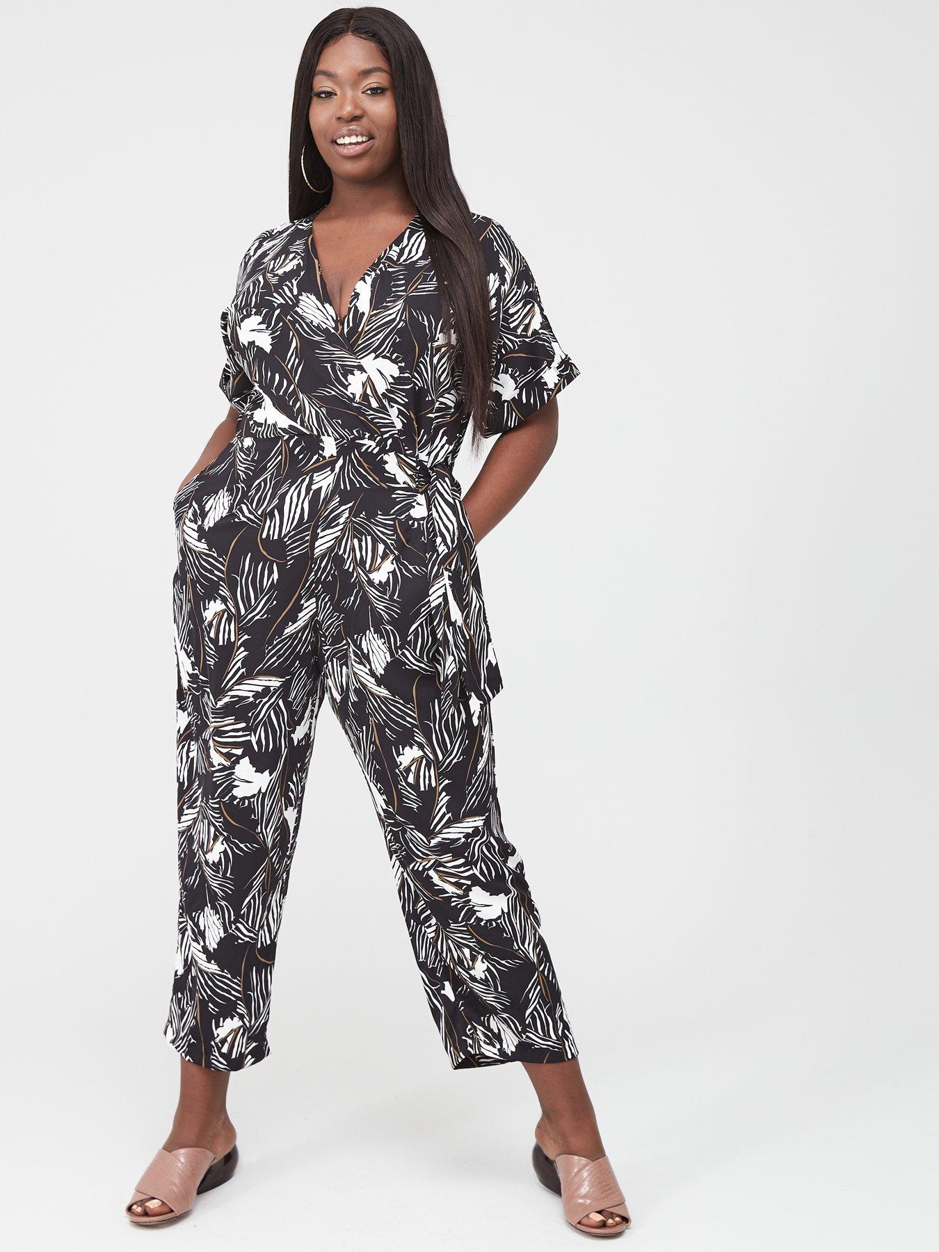 ax paris leaf print jumpsuit