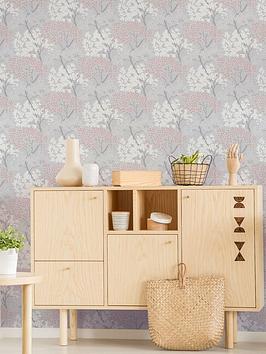 Product photograph of Fresco Lykke Tree Pink Wallpaper from very.co.uk