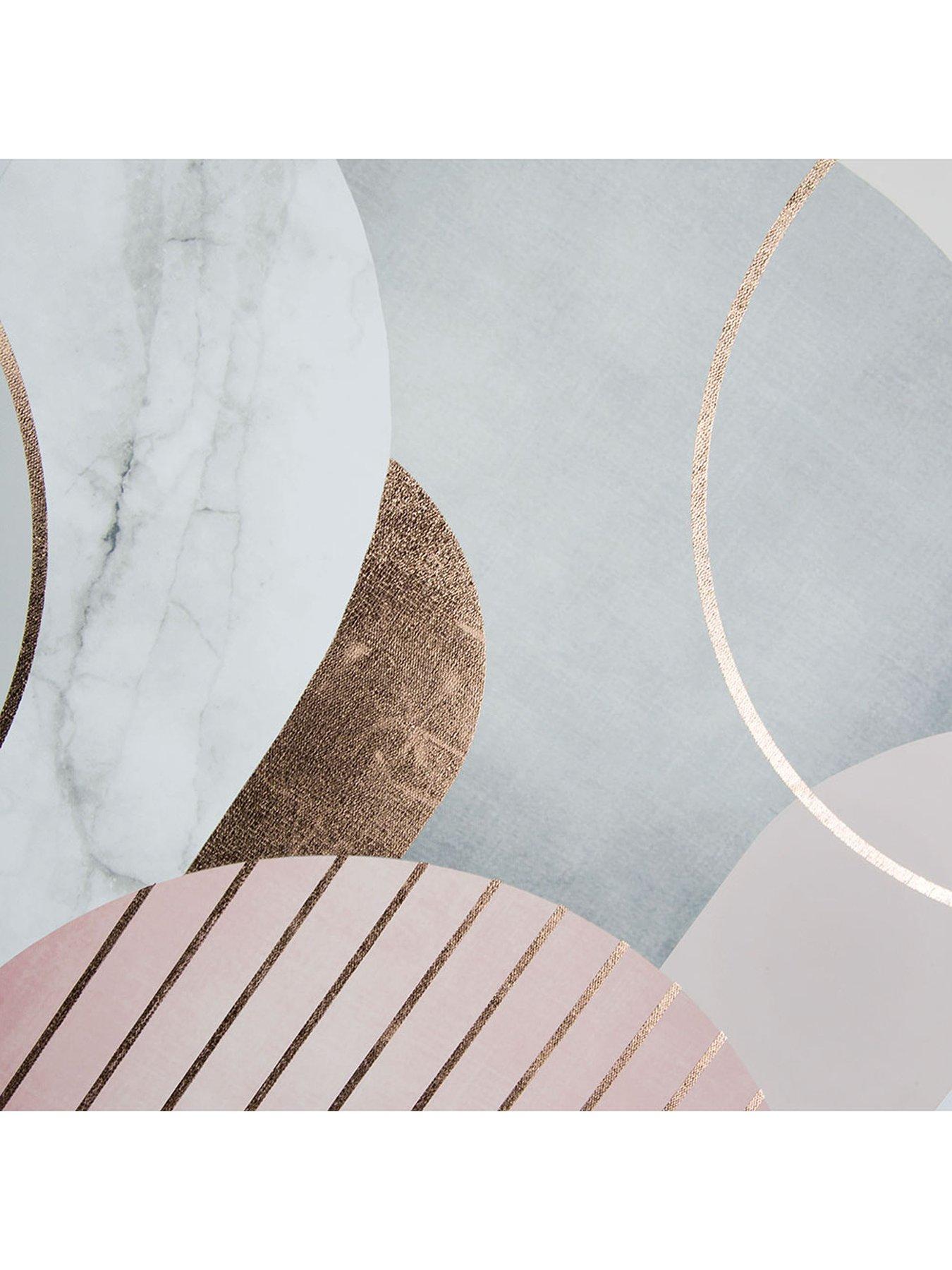 Image 3 of 3 of Art For The Home Pink &amp; Grey Art Deco Canvas Wall Art