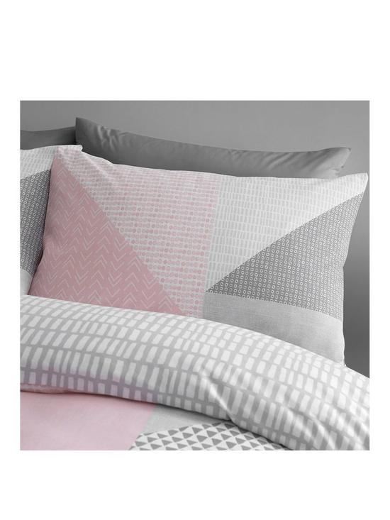 stillFront image of catherine-lansfield-larsson-geo-duvet-cover-set-pink