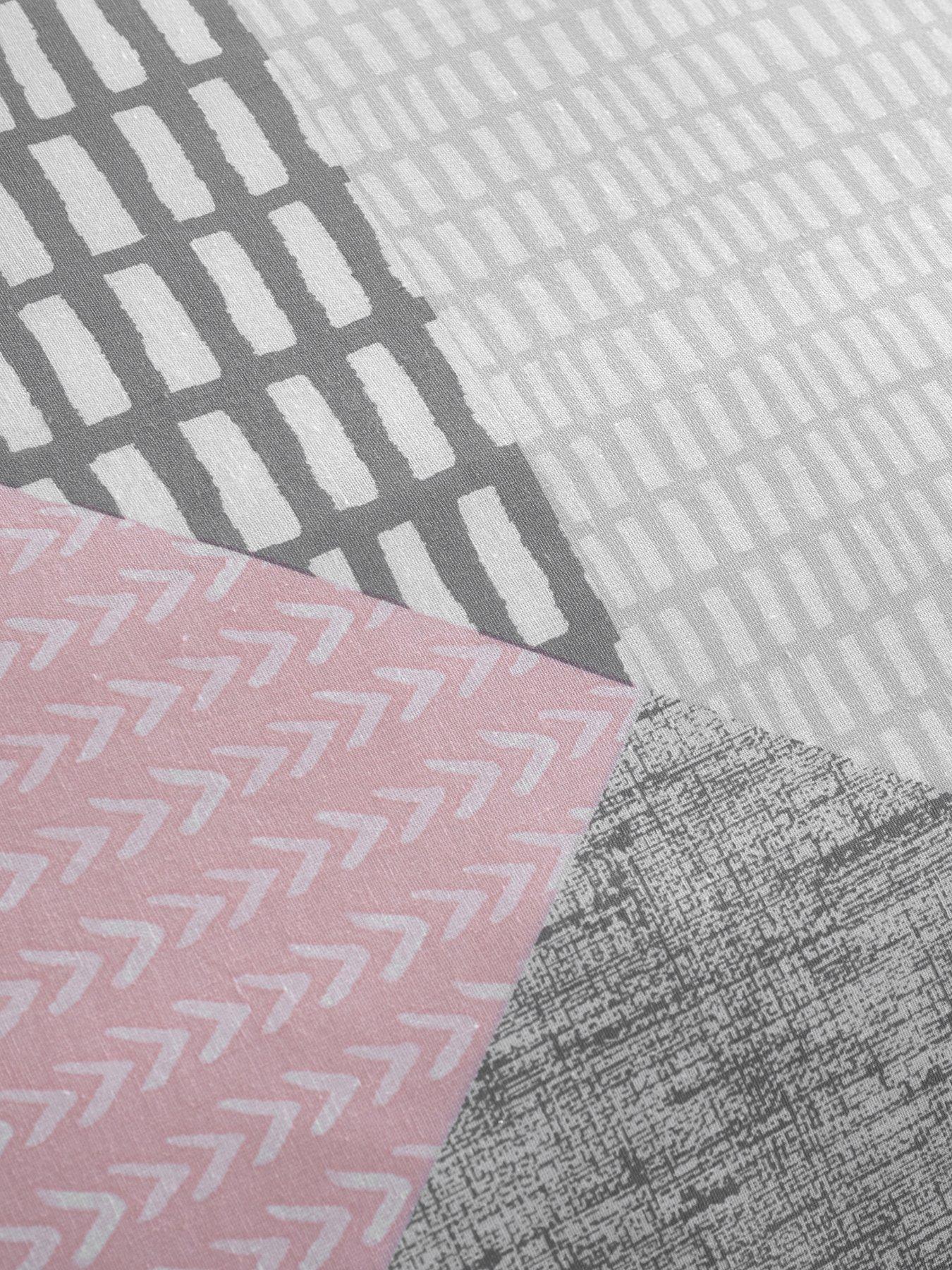 Image 3 of 5 of Catherine Lansfield Larsson Geo Duvet Cover Set - Pink