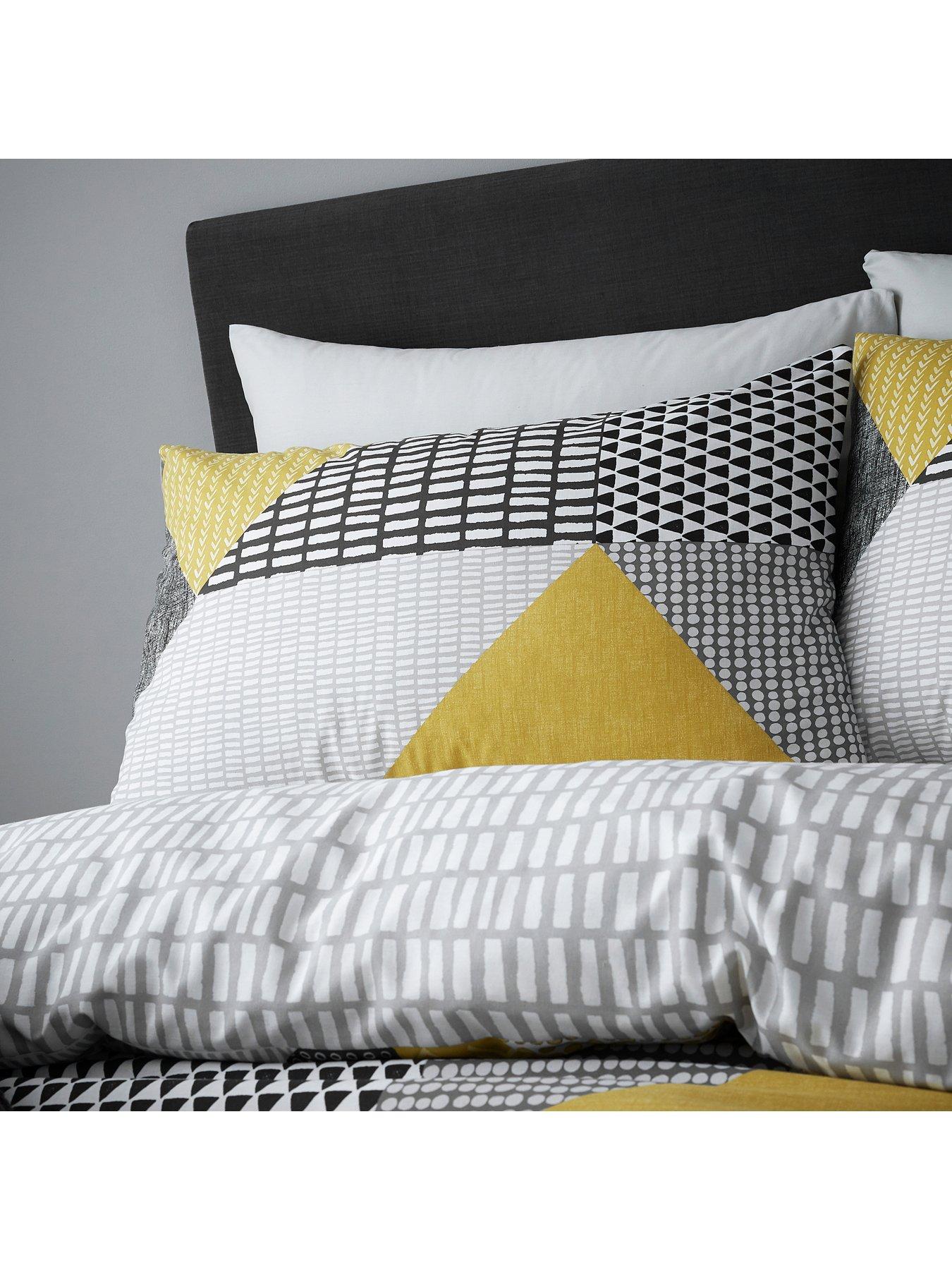 Image 3 of 7 of Catherine Lansfield Larsson Geo Duvet Cover Set - Ochre