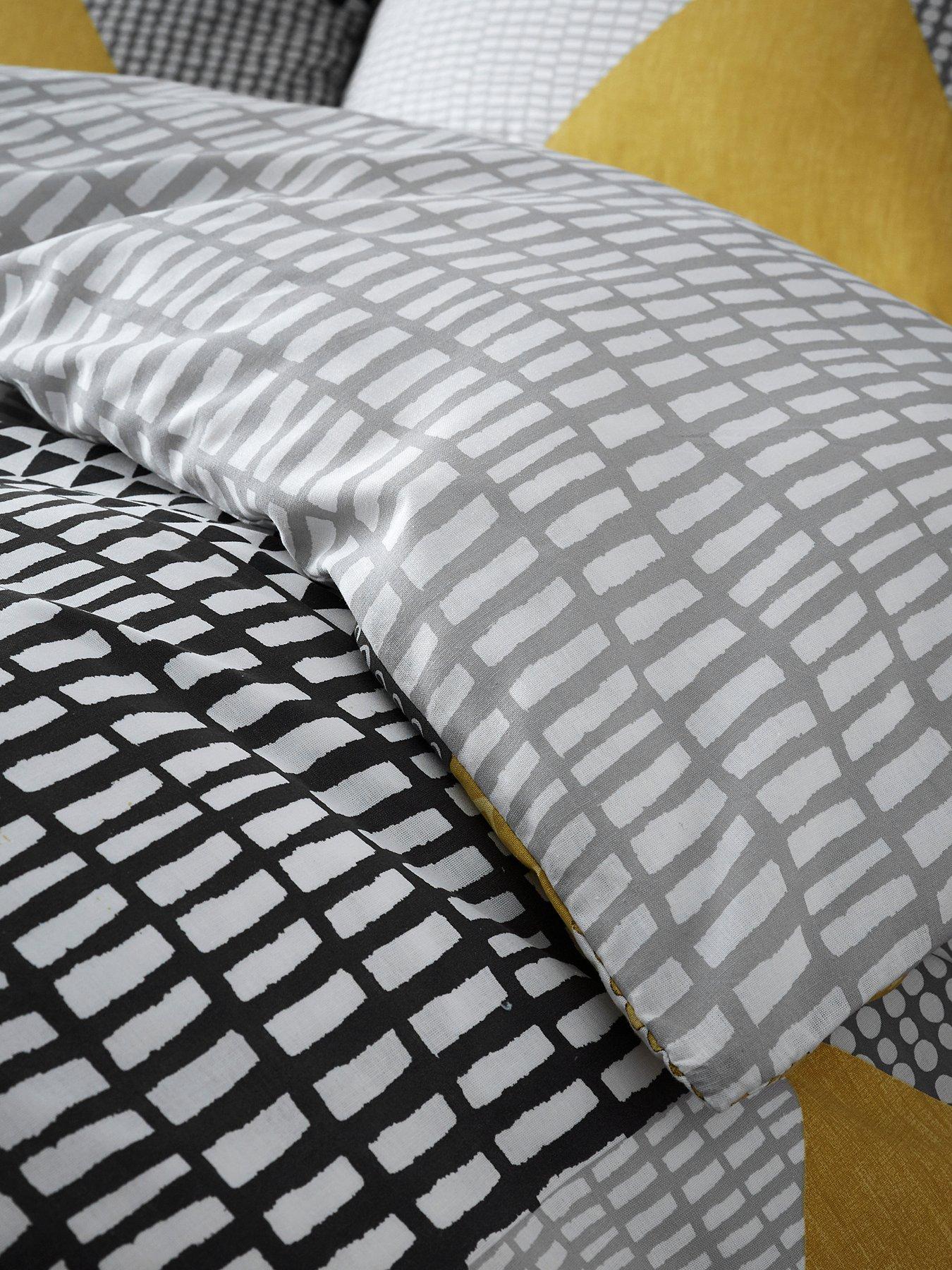 Image 4 of 7 of Catherine Lansfield Larsson Geo Duvet Cover Set - Ochre