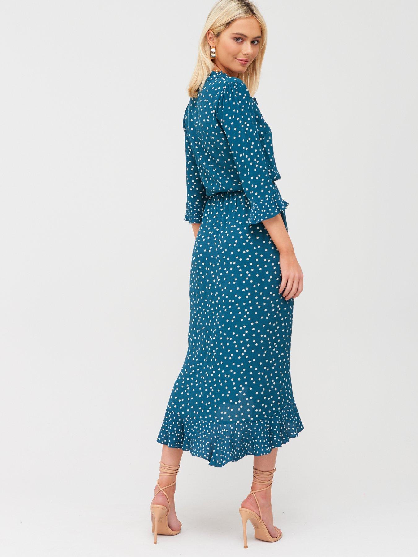 oasis patched spot dress