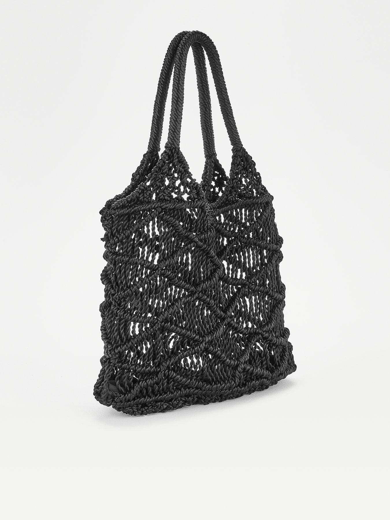 black crochet handbag