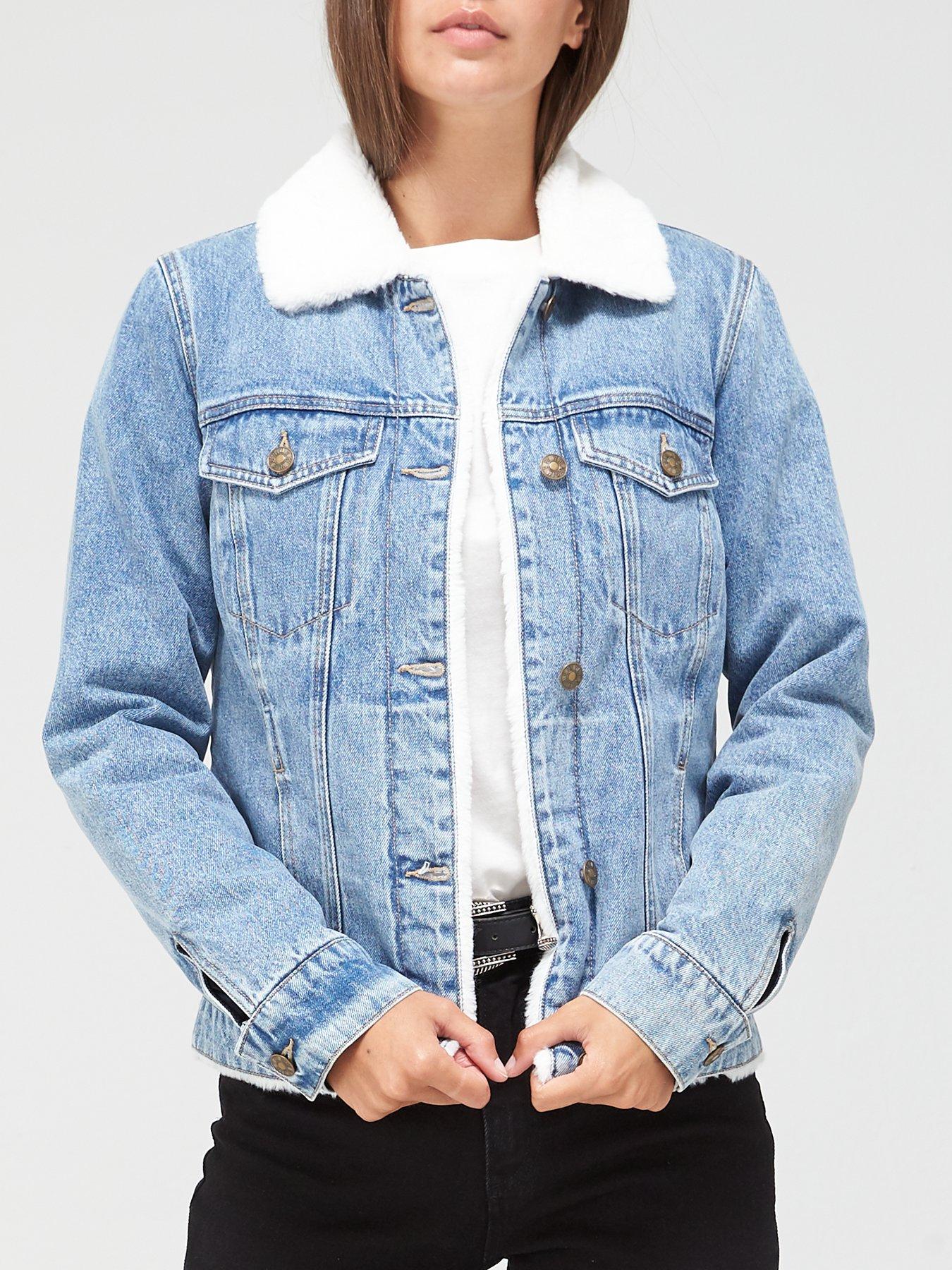 fur lined denim jacket