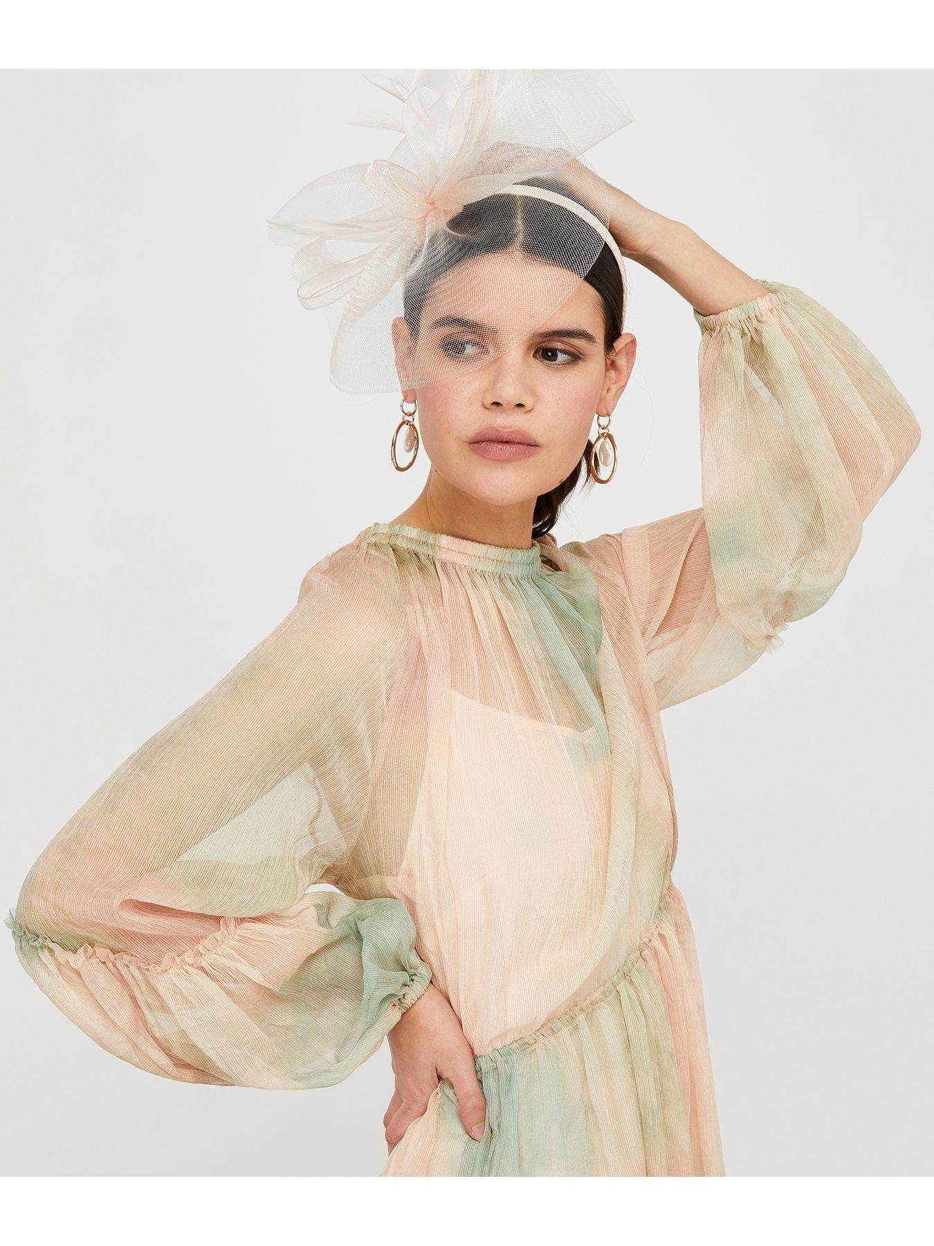 open lace back dress Morgan & Taylor Judy Fascinator in Pink – Runway7 main image 1