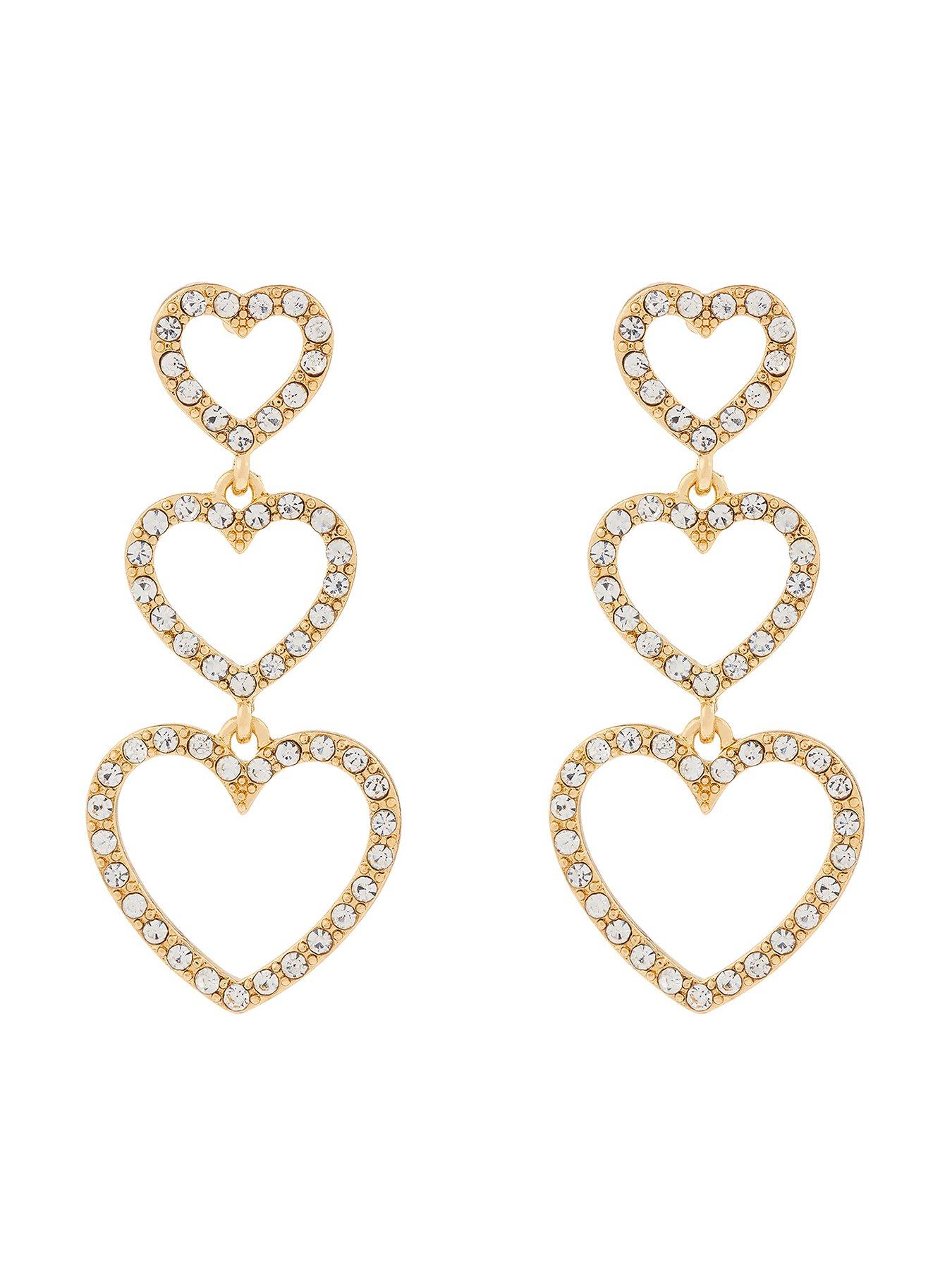 Accessorize Triple Heart Pave Drop Earring review