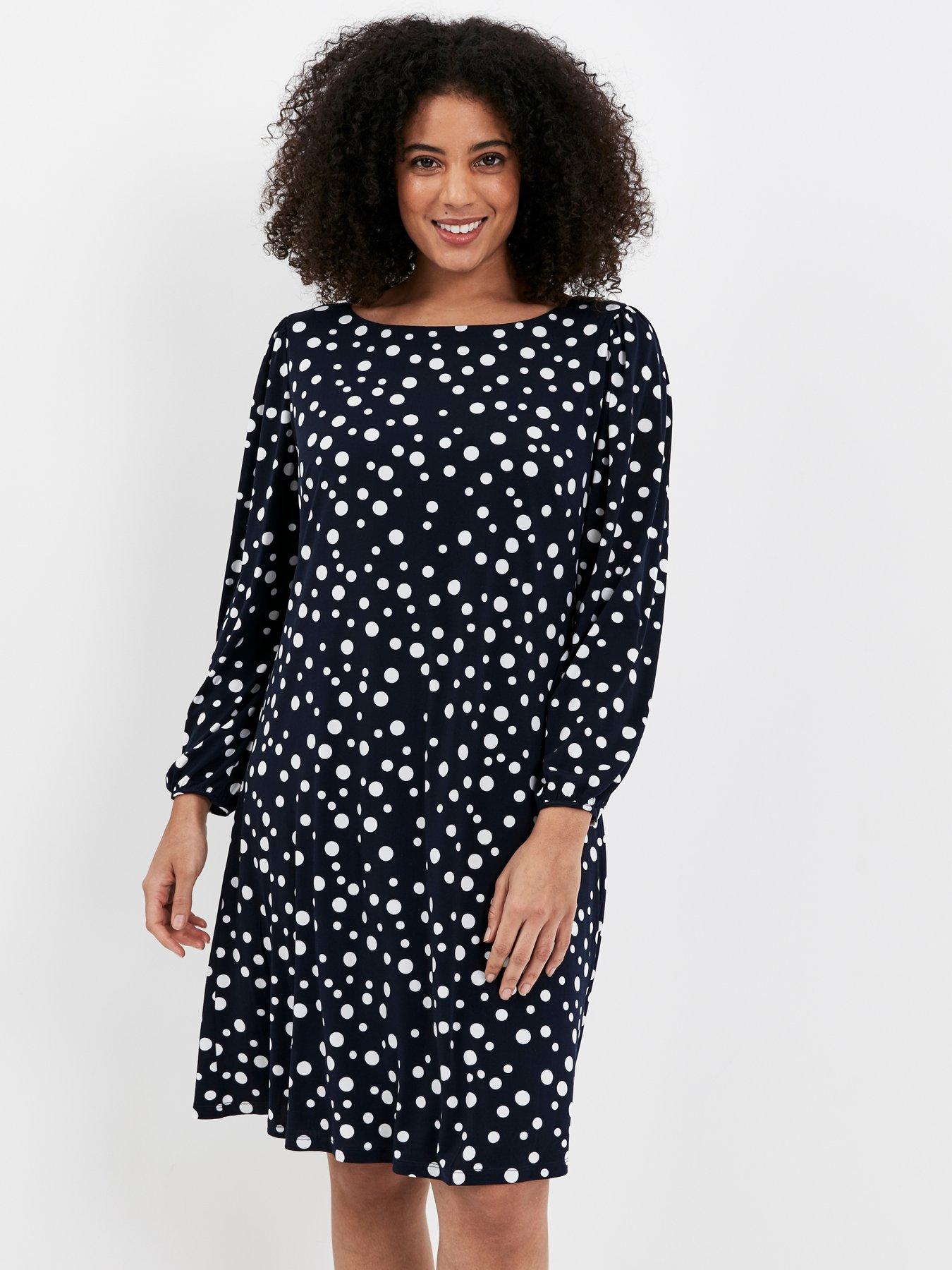 spotty shift dress