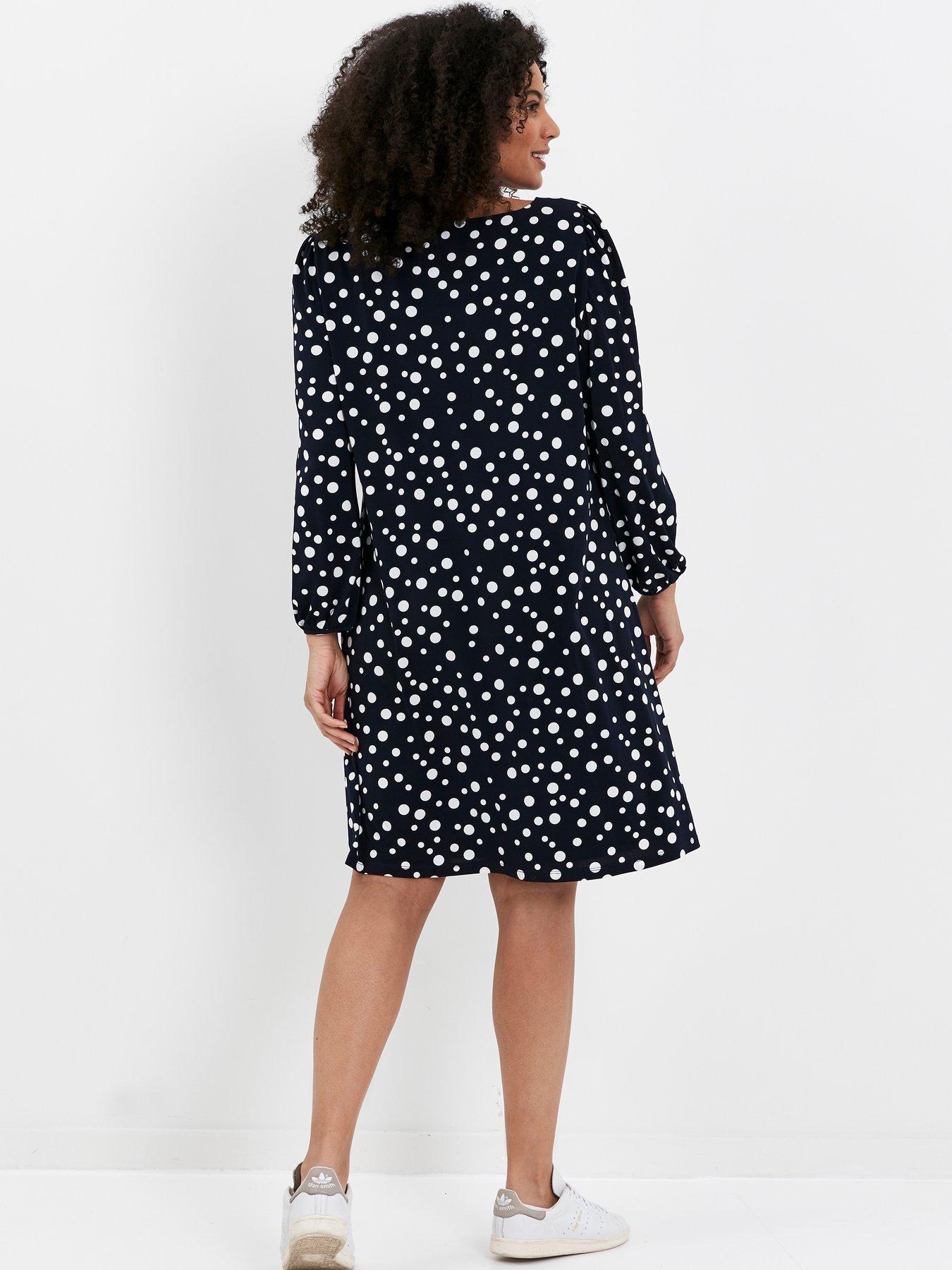 Evans Spot Shift Dress - Navy | very.co.uk