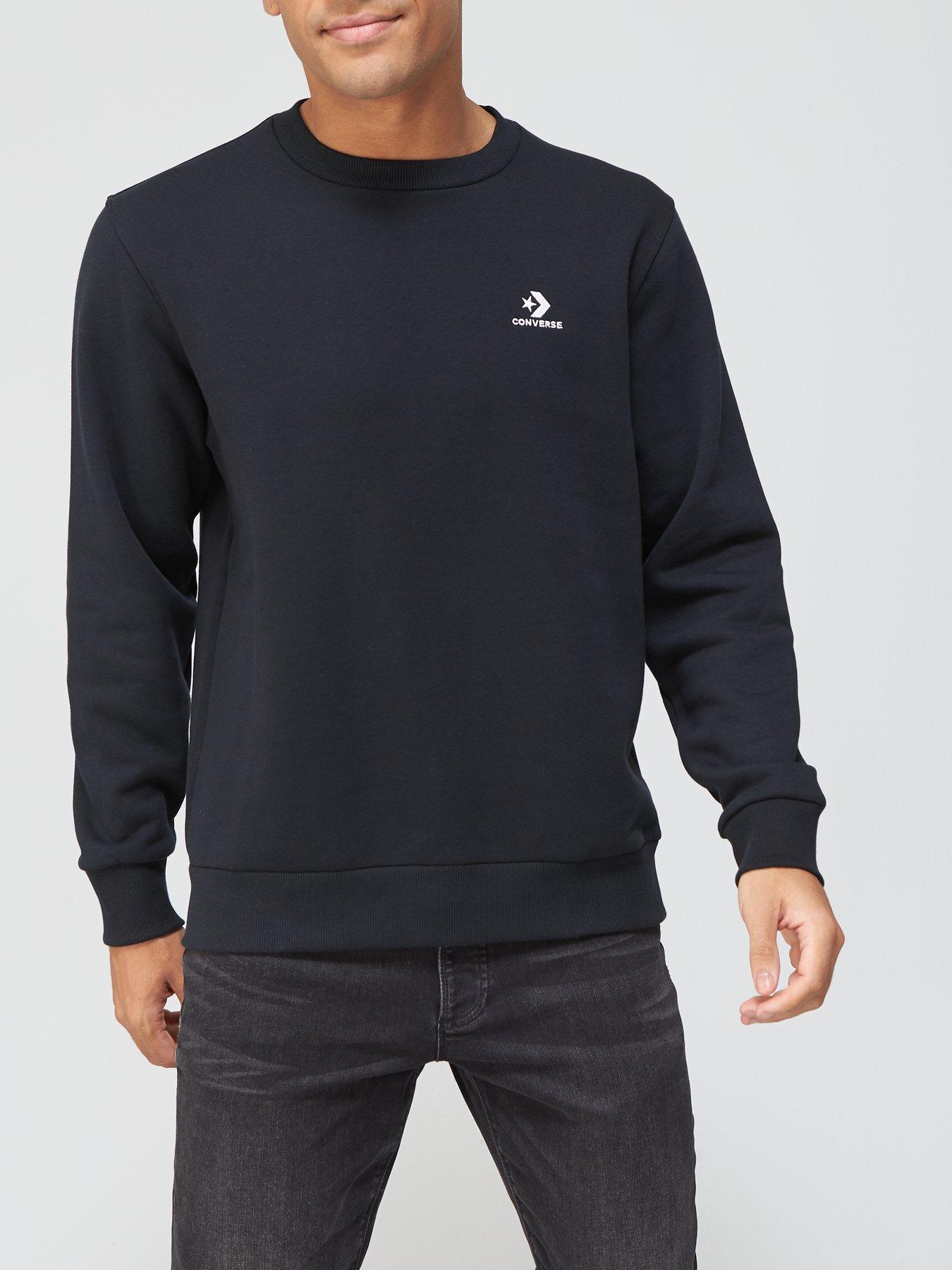 Hoodies & Sweatshirts Embroidered Star Chevron Crew - Black