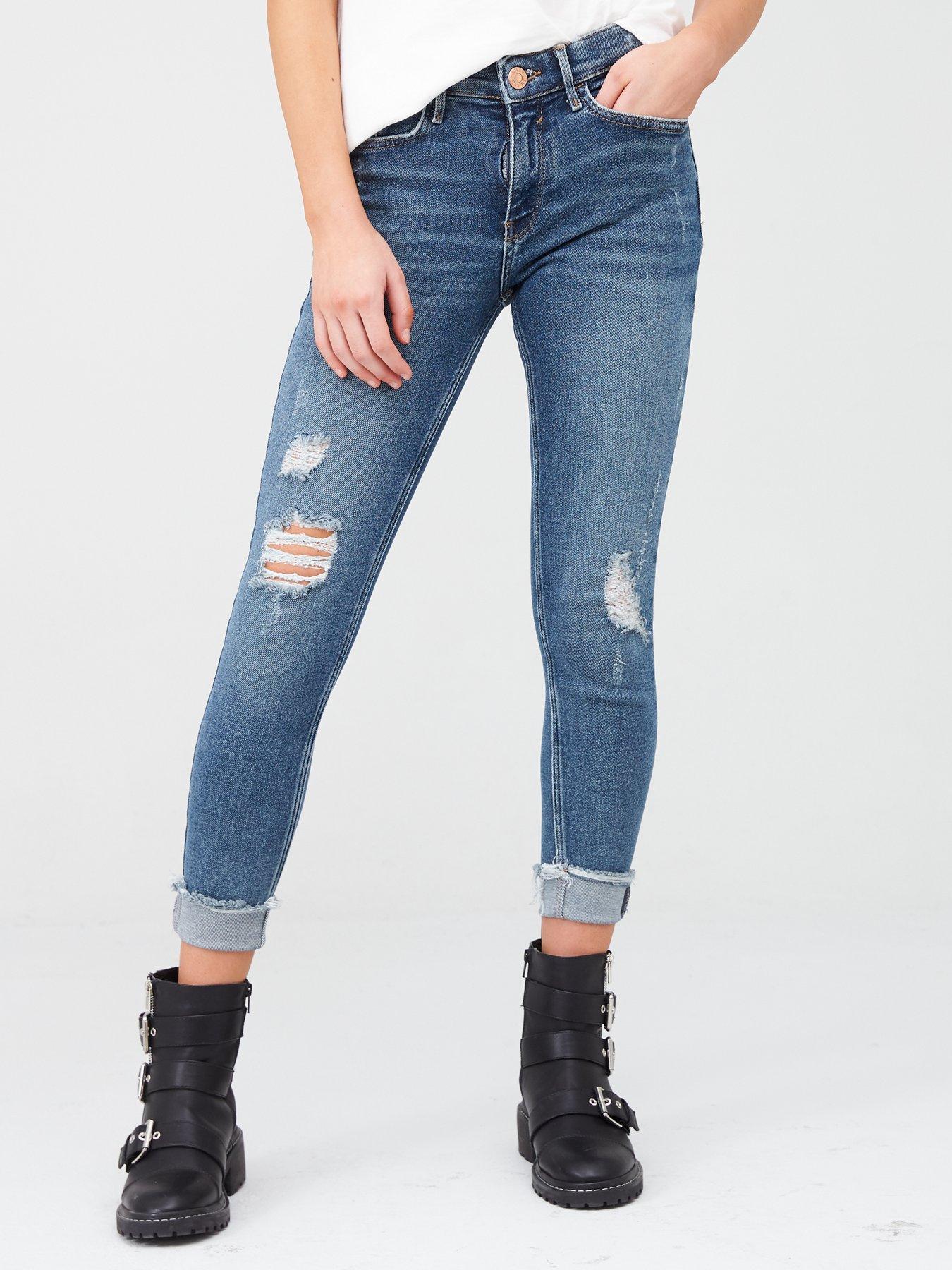 river island ripped skinny jeans