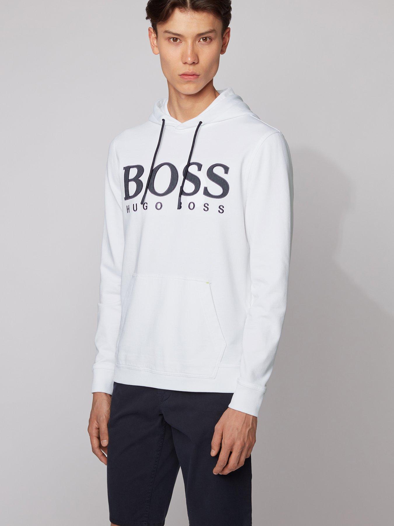 hugo boss mens white hoodie