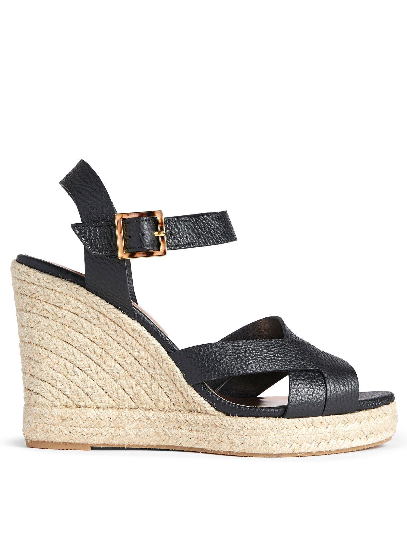 black espadrille wedges uk