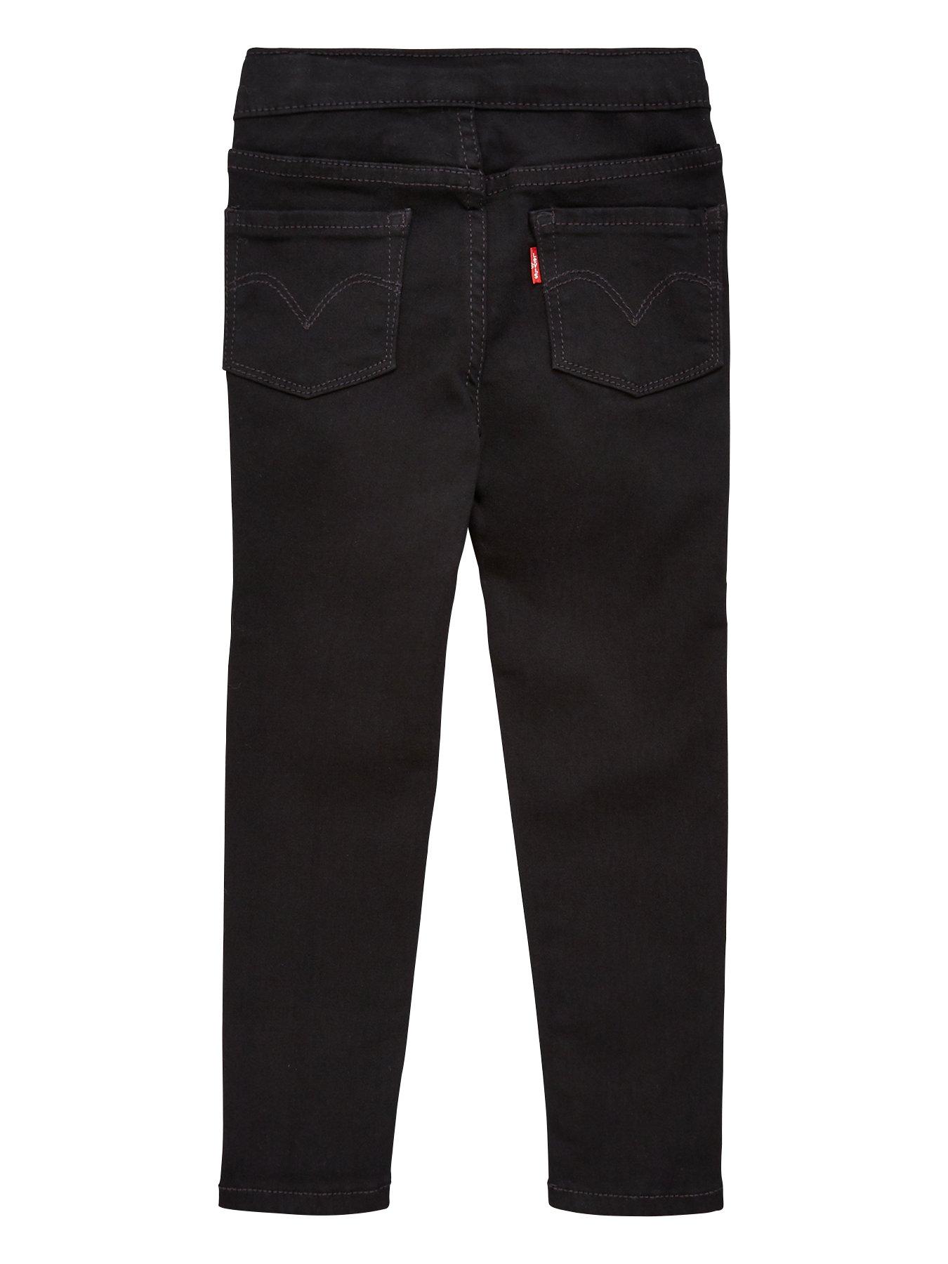 Image 2 of 3 of Levi's Girls Pull On Denim Jeggings - Black