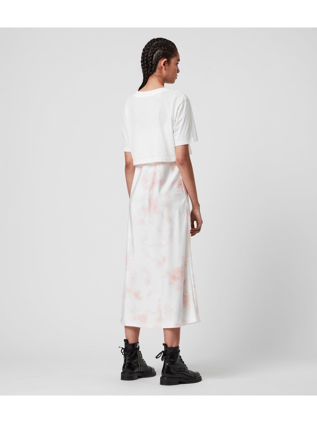 allsaints benno tee slip dress